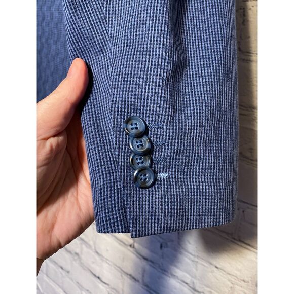 TailorByrd Men's 2 Button Sport Coat Blue Size 44R Fully Lined Stretch Fabric - Picture 9 of 16